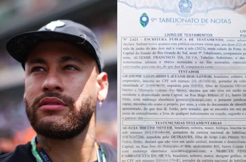  Homem faz testamento e deixa bens para Neymar: ‘Identifico-me com ele’