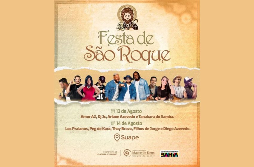  Festa de São Roque 2022 anima Madre de Deus com grandes atrações, reforçado com apoio do Governo do Estado